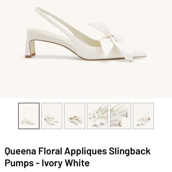 JW PEI Satin Slingback Heels in Cream - Picture 9 of 9
